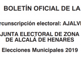 Noticia PDF Junta Electoral Elecciones Municipales 2019 en Ajalvir